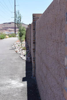 block wall fence installation after photo